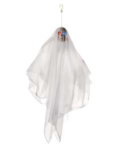 For Living Animated Spinning Ghost, LED Lights, Motion Sensor For Halloween, White, 2 1/2-ft