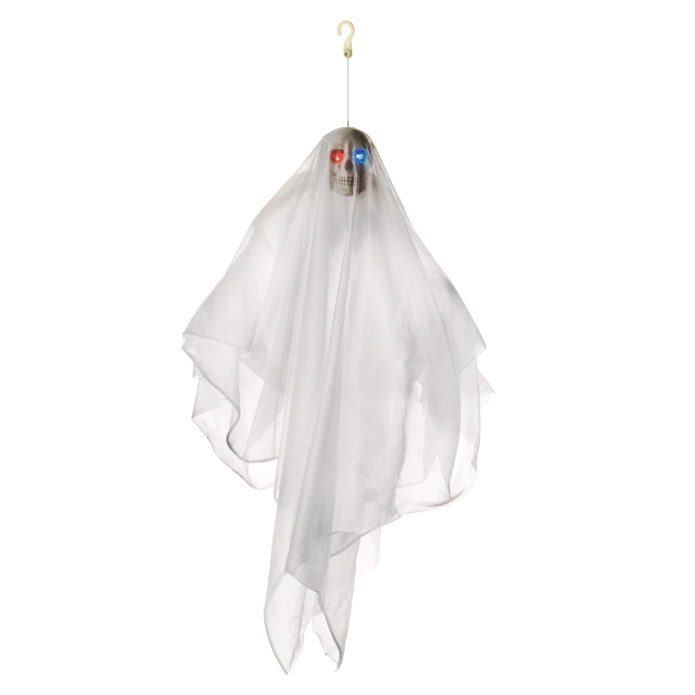 For Living Animated Spinning Ghost, LED Lights, Motion Sensor For Halloween, White, 2 1/2-ft