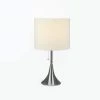 FOR LIVING Home Collection White Linen Shade Table Lamp, 18.5-in, Chrome
