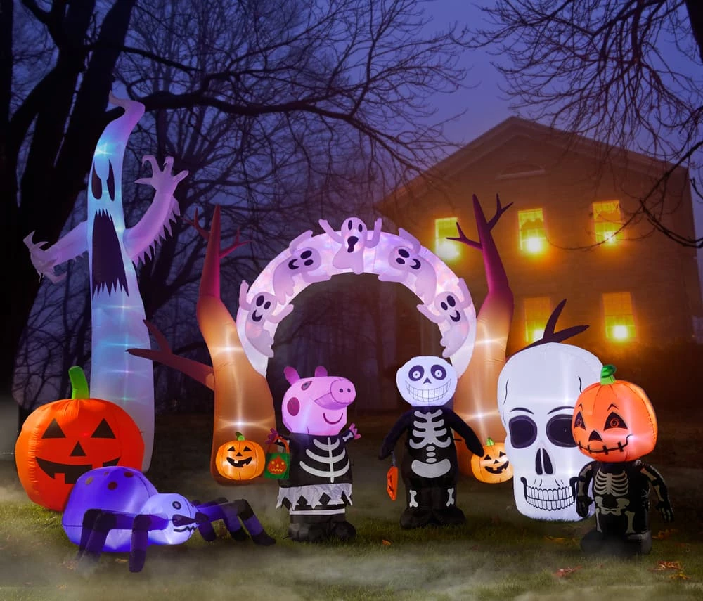 For Living Inflatable Colour-Changing Arch With LED Lights For Halloween, White, 8-ft - Image 4