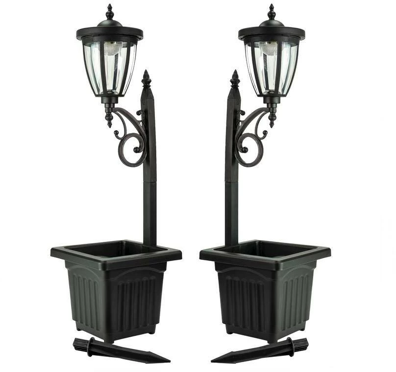 For Living Kambria Multi-Function Outdoor Solar Lamp & Planter, Black - Image 3
