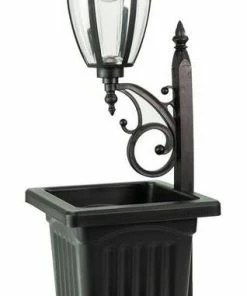 For Living Kambria Multi-Function Outdoor Solar Lamp & Planter, Black