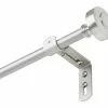 For Living Loft Knob Café Adjustable Steel Curtain Rod, Nickel, Assorted Sizes, 1/2-in Diameter