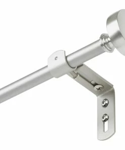 For Living Loft Knob Café Adjustable Steel Curtain Rod, Nickel, Assorted Sizes, 1/2-in Diameter