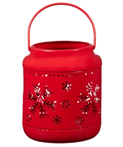 For Living Metal Christmas Decoration Snowflake Lantern, Red, 5 1/2-in