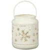 For Living Metal Christmas Decoration Snowflake Lantern, White, 5 1/2-in