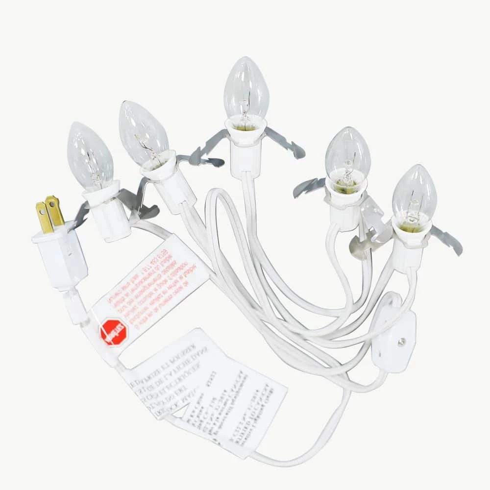 For Living Miniature Christmas Decoration Village Scene Light Cord, White