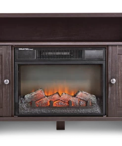 For Living Hamilton Electric Fireplace TV Stand, 44.5-in, 1500W, Brown Cappucino