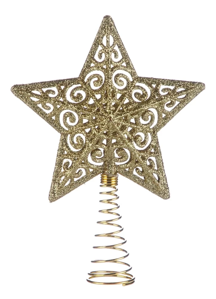 For Living Mini 5-Point Christmas Decoration Tree Star Topper, Assorted Colour, 4-in