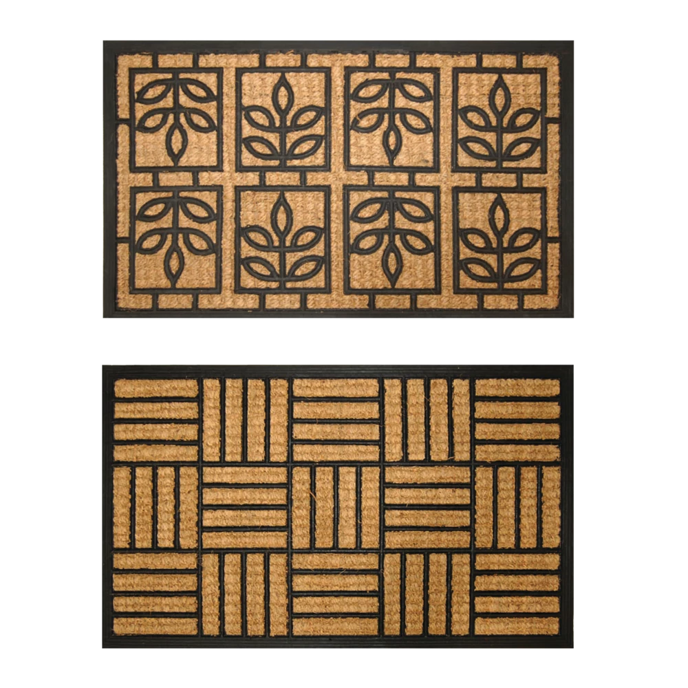 For Living Panama Coco Rubber Door Mat, Assorted Styles, 30-in X 18-in