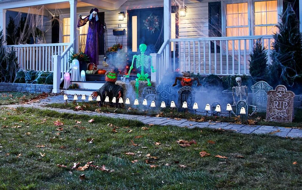 For Living Animated Sound Activated Pumpkin Man, LED Light For Halloween, Black, 19 1/2-in - Image 5