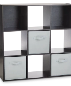 For Living 9-Cube Storage Organizer, Bookcase/Bookshelf, Black Oak Finish