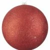 For Living Shatterproof Glittering Decoration Ball Christmas Ornament, Large, Red, 300-mm