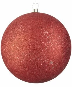 For Living Shatterproof Glittering Decoration Ball Christmas Ornament, Large, Red, 300-mm