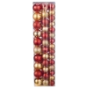For Living Shatterproof Decoration Ball Christmas Ornament Set, Red & Gold, 60-mm, 74-pc
