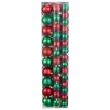 For Living Shatterproof Decoration Ball Christmas Ornament Set, Green & Red, 60-mm, 74-pc