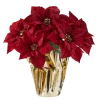 For Living Christmas Artificial Poinsettias BasketDécor, Red