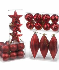 For Living Shatterproof Decoration Red Christmas Ornament Set, Assorted Style