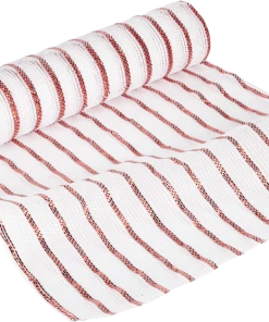 For Living Mesh Sinamay Festive Decoration Ribbon, Assorted Pattern, 21-in X 9-m