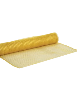 For Living Mesh Sinamay Festive Decoration Ribbon, Gold, 360 X 21-in