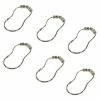 For Living Roller Design Shower Curtain Metal Hooks, Chrome, 12-pk
