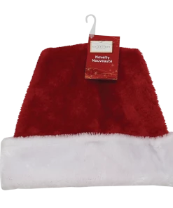 For Living Deluxe Christmas Decoration Santa Hat, One Size, Red, 17-in