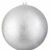 For Living Shatterproof Glittering Ball Christmas Ornament, Large, Silver, 300-mm