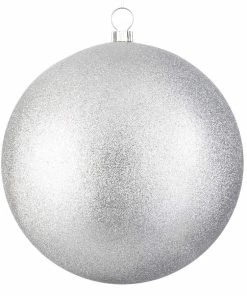 For Living Shatterproof Glittering Ball Christmas Ornament, Large, Silver, 300-mm