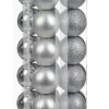 For Living Shatterproof Decoration Ball Christmas Ornament Set, Silver, 2 2/5-in, 50-pc