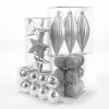 For Living Shatterproof Decoration Silver Christmas Ornament Set, Assorted Style