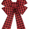For Living Christmas Decoration Bow Small, Buffalo Check, 9-in