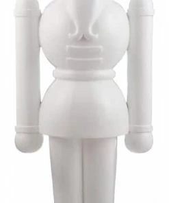 For Living Resin Christmas Nutcracker Soldier Décor, White, 5-ft