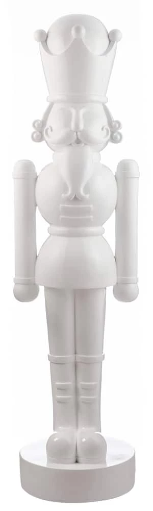 For Living Resin Christmas Nutcracker Soldier Décor, White, 5-ft