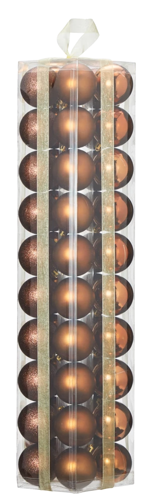 For Living Sugar Brown Shatterproof Ornament Set, 50-pc - Image 2