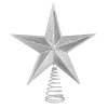 For Living Christmas Glittering Decoration Star Tree Topper, Silver, 12-in