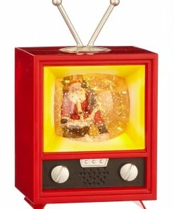 For Living Battery Operated Musical Christmas TV Decoration Water Globe, 8 1/2-in