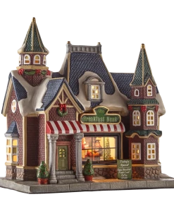 For Living Porcelain Christmas Breakfast Nook Village Decoration Set, 8 43/50-in