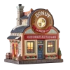For Living Porcelain Christmas Donut Shop Village Decoration Set, 8-in