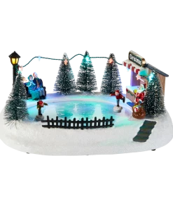 For Living Christmas Village Skating Rink Decoration Set, 11-3/8-in