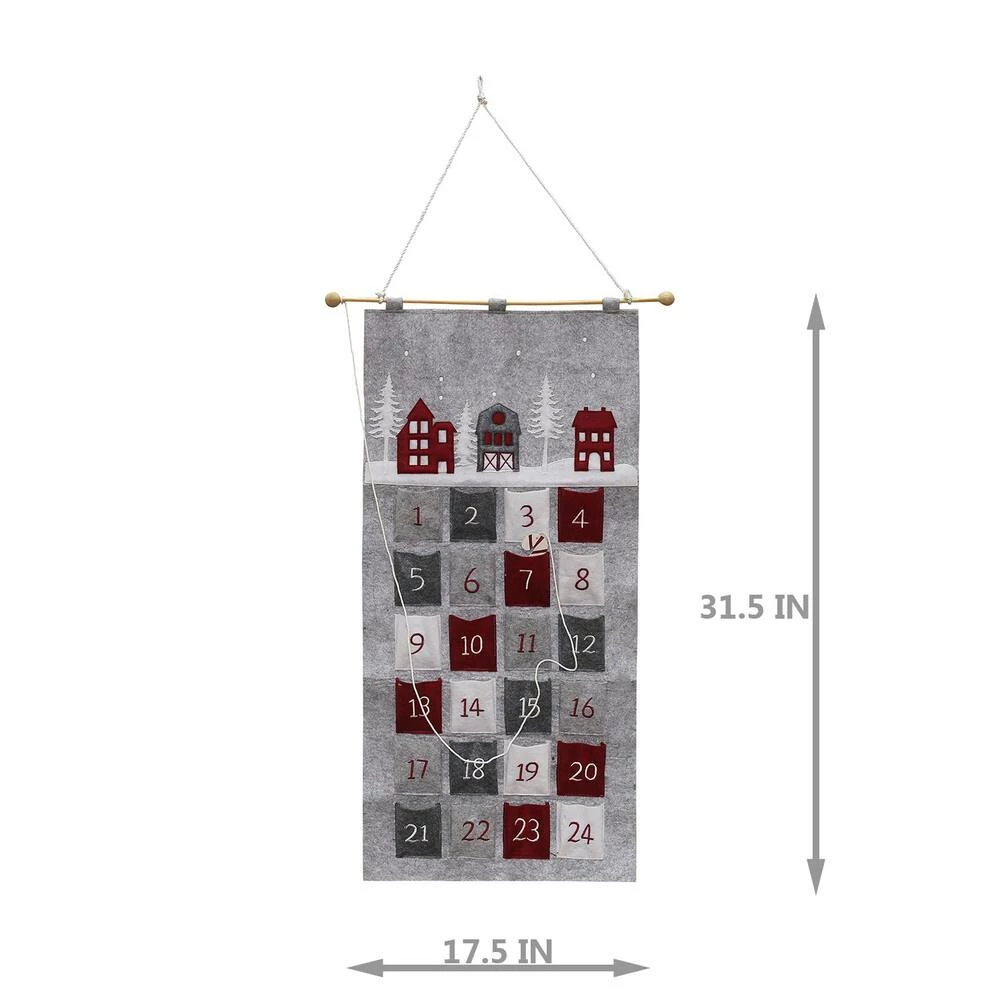 For Living Fabric Decoration Wall Advent Christmas Countdown, 31 1/2-in - Image 3