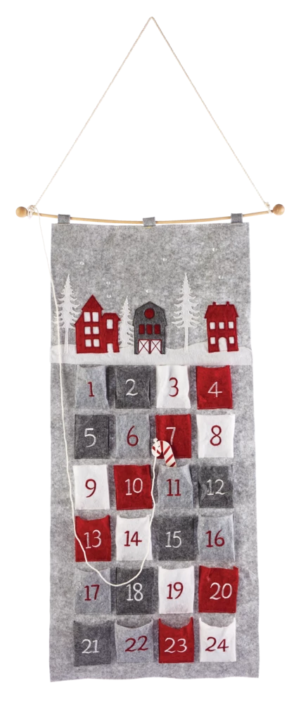 For Living Fabric Decoration Wall Advent Christmas Countdown, 31 1/2-in