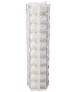 For Living Shatterproof Decoration Ball Christmas Ornament Set, White, 60-mm, 50-pc