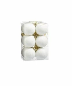 For Living Shatterproof Decoration White Christmas Ornament Set, Assorted Style