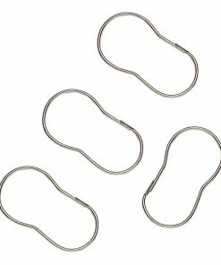 For Living Durable Shower Curtain Metal Rings, Chrome, 12-pk