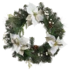 For Living Christmas Decoration Mixed Pine Wreath, White, 22-in