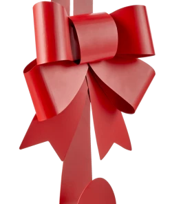 For Living Wreath Hanger, Metal Red Bow