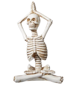 For Living Skeleton In Yoga Pose, Hand Painted For Halloween, Assorted Styles, White, 7-in